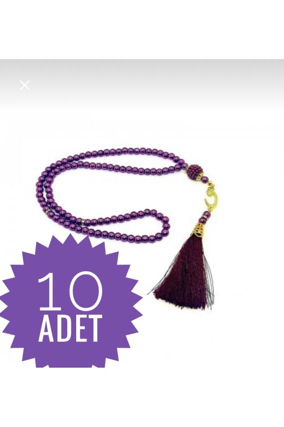 10 Adet 99'luk Inci Tesbih Çeyizlik, Hediyelik, Bohçalık (MOR) - 1