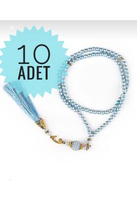 10 Adet 99'luk Inci Tesbih Çeyizlik, Hediyelik, Bohçalık (MAVİ)