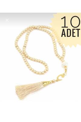 10 Adet 99'luk Inci Tesbih Çeyizlik, Hediyelik, Bohçalık (GOLD)