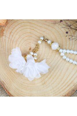 10 Adet Gül Püsküllü 99'luk Inci Tesbih Çeyizlik, Hediyelik, Bohçalık (KREM) - 2