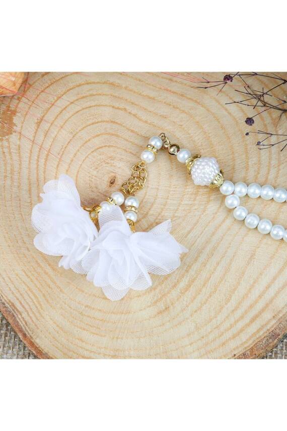 10 Adet Gül Püsküllü 99'luk Inci Tesbih Çeyizlik, Hediyelik, Bohçalık (KREM) - 2