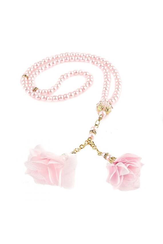 10 Adet Gül Püsküllü 99'luk Inci Tesbih Çeyizlik (PUDRA) - 2