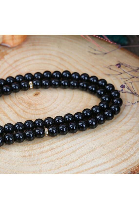 10 Adet Gül Püsküllü 99luk Inci Tesbih (SİYAH) - 3