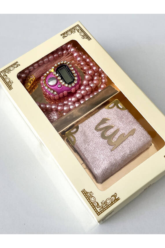 10 Adet Hediyelik Çeyizlik Kutulu Mini Kur'an-ı Kerim Tesbih Ve Taşlı Zikirmatik Setimiz () - 2