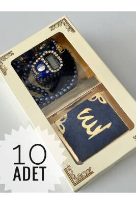 10 Adet Hediyelik Çeyizlik Kutulu Mini Kur'an-ı Kerim Tesbih Ve Taşlı Zikirmatik Setimiz ()