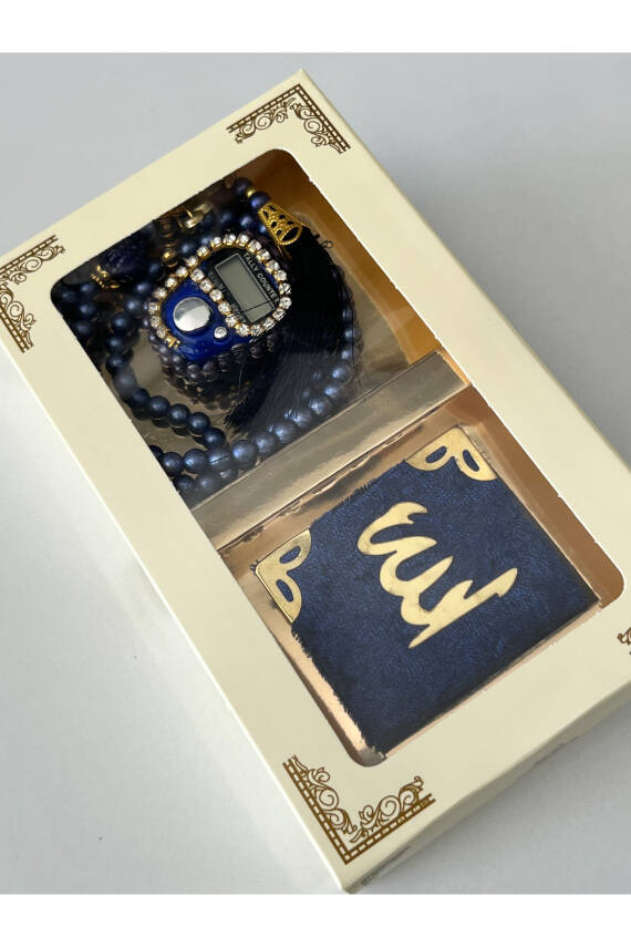 10 Adet Hediyelik Çeyizlik Kutulu Mini Kur'an-ı Kerim Tesbih Ve Taşlı Zikirmatik Setimiz () - 2