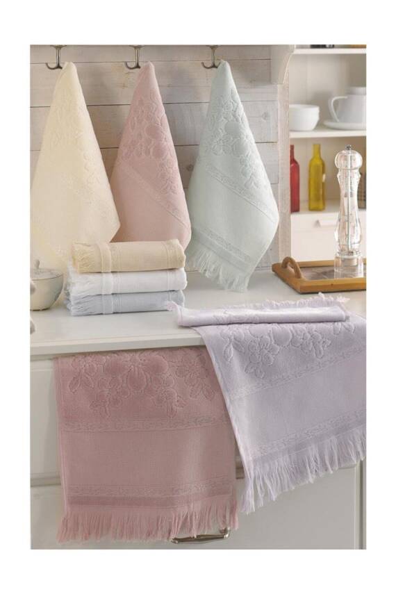 12 Adet 30x50 Etamın Jakarlı Sacaklı Asorti Mutfak Havlusu Kanavice Işlemelik (ASORTİ) - 1