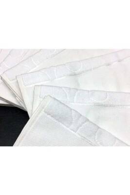 12 Adet 30x50 Etamın Jakarlı Sacaklı Beyaz Mutfak Havlusu Kanavice Işlemelik (BEYAZ) - 2