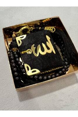 12 Adet Hediyelik Çeyizlik Mini Kuran Ve Inci Tesbih Seti (Siyah) - 2