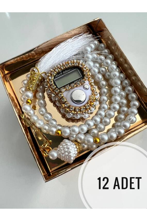 12 Adet Hediyelik Krem Zikirmatik Ve Tesbih Seti () - 1