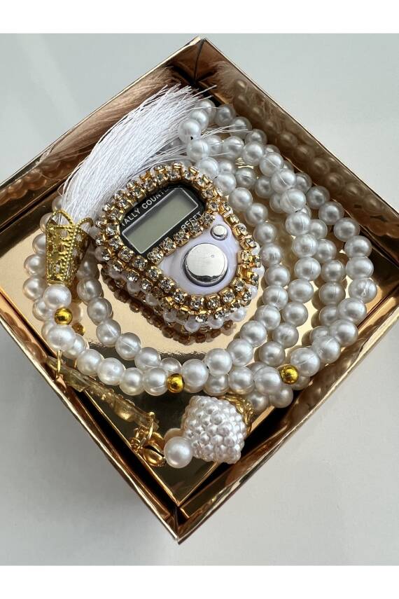 12 Adet Hediyelik Krem Zikirmatik Ve Tesbih Seti () - 3