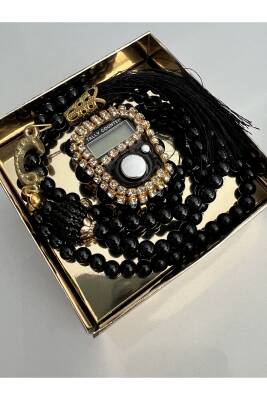 12 Adet Hediyelik Zikirmatik Ve Tesbih Seti (Siyah) - 2