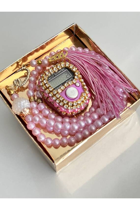 12 Adet Zikirmatik Ve Tesbih Seti (Pembe) - 2