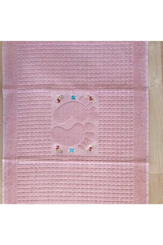 3 Tane Nakışlı Ayak Havlusu %100 Pamuk Ölçü:50x70 - 2