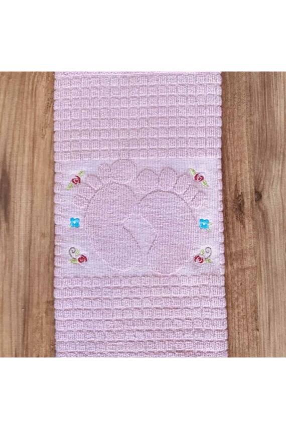 3 Tane Nakışlı Ayak Havlusu %100 Pamuk Ölçü:50x70 - 3