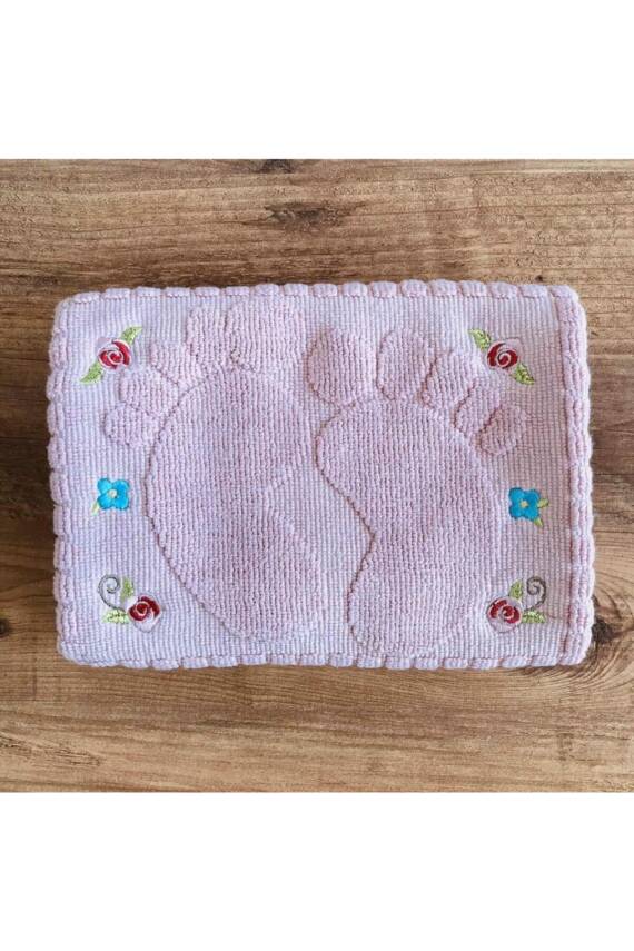 3 Tane Nakışlı Ayak Havlusu %100 Pamuk Ölçü:50x70 - 5