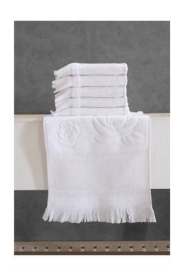 30 X 50 Etamın Jakarlı Sacaklı Soft Havlu 12'lı - Beyaz - Standart