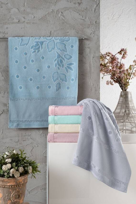 30x50 6'lı Asorti Etamın Jakarlı Kaneviçe Işlemelik Mutfak Havlusu (Asorti) - 1