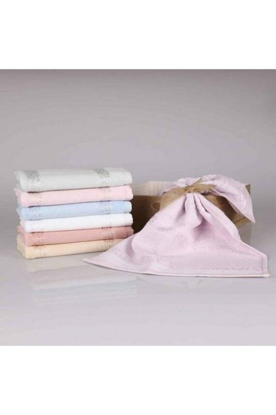 30x50 6'lı Asorti Etamın Jakarlı Kaneviçe Işlemelik Mutfak Havlusu (Asorti) - 3