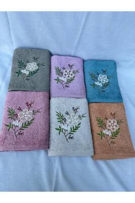 3d El Işleme Nakışlı Lüks Çeyizlik 30x50 6'lı Mutfak Havlu Seti (ASORTİ) - 4