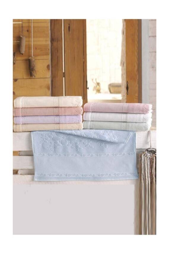 50 X 90 Etamın Bordurlu   Kadıfe Jakarlı Havlu 12'li Paket - Asorti - 1