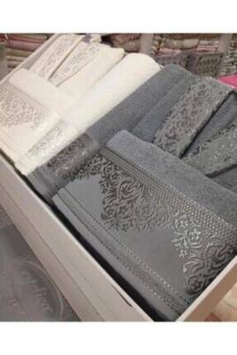 537 Yıldız Desen Gri-Krem (Krem grii)