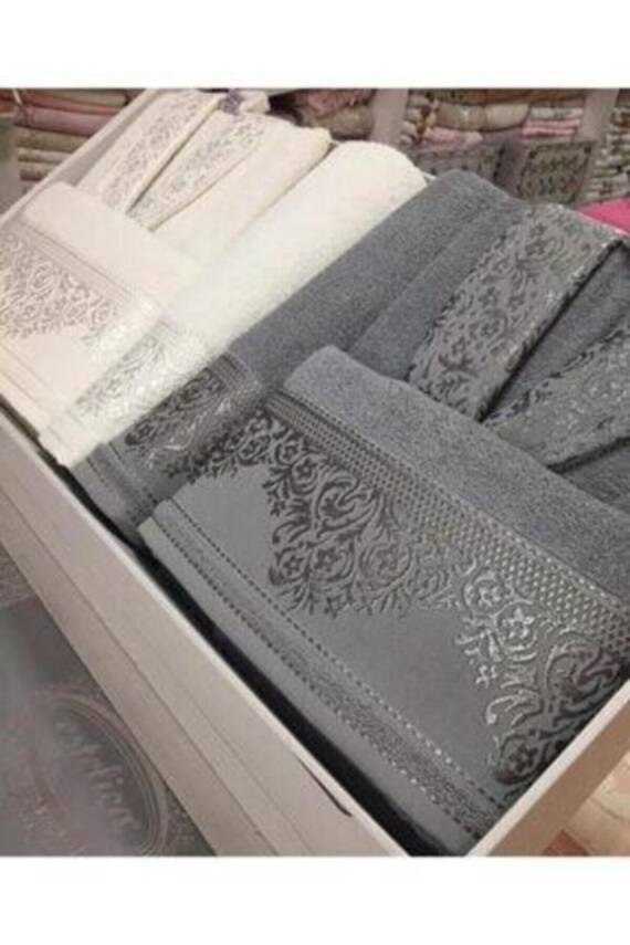 537 Yıldız Desen Gri-Krem (Krem grii) - 1