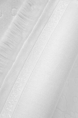 6 Adet 30x50 Etamın Jakarlı Sacaklı Beyaz Kaneviçe (BEYAZ) - 2