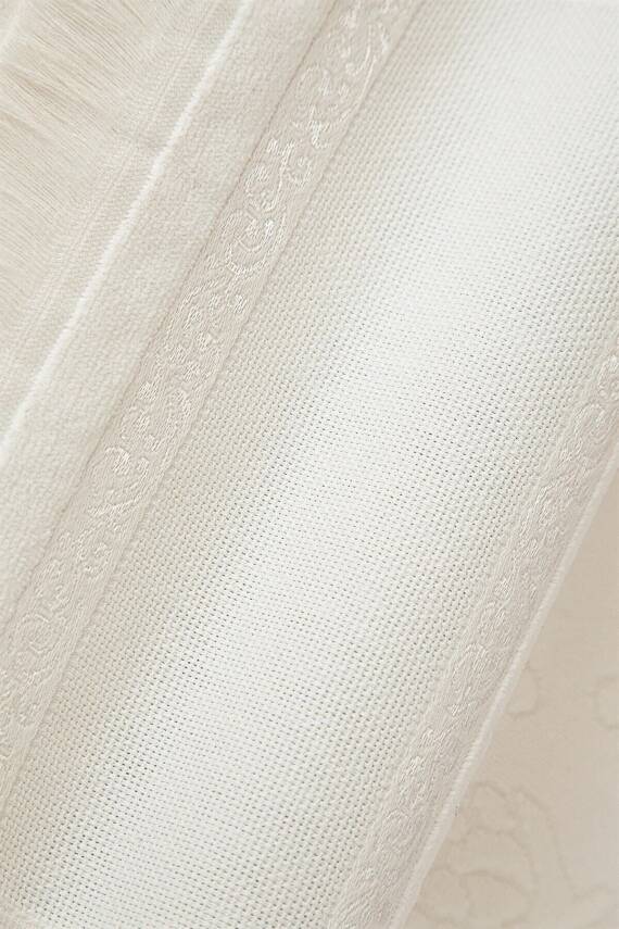 6 Adet 50 X 90 Soft Etamın Jakarlı Sacaklı Krem Renk El Yüz Havlusu Kanavice Işlemelik Havlu (KREM) - 2