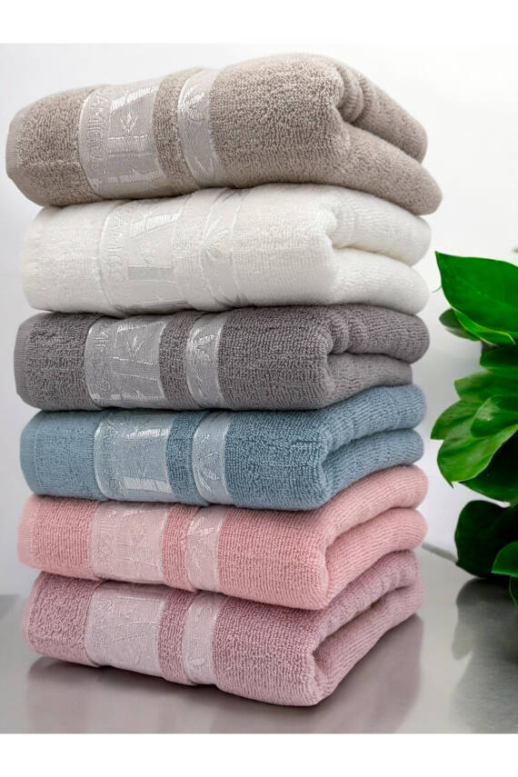 6 Adet 50x90 Cm Bambu El Ve Yüz Havlu Seti (ASORTİ) - 1