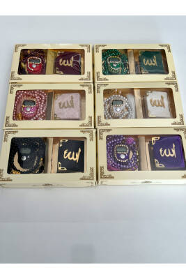 6 Adet Hediyelik Çeyizlik Kutulu Mini Kur'an-ı Kerim Tesbih Ve Taşlı Zikirmatik Setimiz () - 2