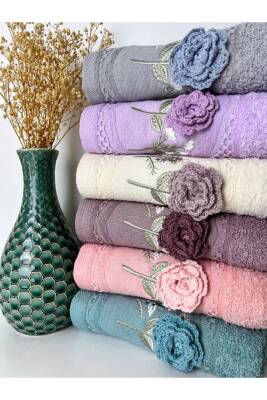 6’lı 3d Çiçek Desenli Jakarlı Pamuklu 30x50 Mutfak Havlu Seti (ASORTİ) - 3