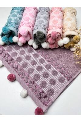 6’lı Ponponlu Jakarlı Pamuklu 30x50 Mutfak Havlu Seti (ASORTİ) - 2