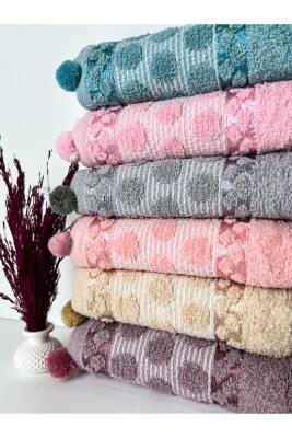 6’lı Ponponlu Jakarlı Pamuklu 30x50 Mutfak Havlu Seti (ASORTİ) - 3