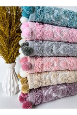 6’lı Ponponlu Jakarlı Pamuklu 30x50 Mutfak Havlu Seti (ASORTİ) - 4