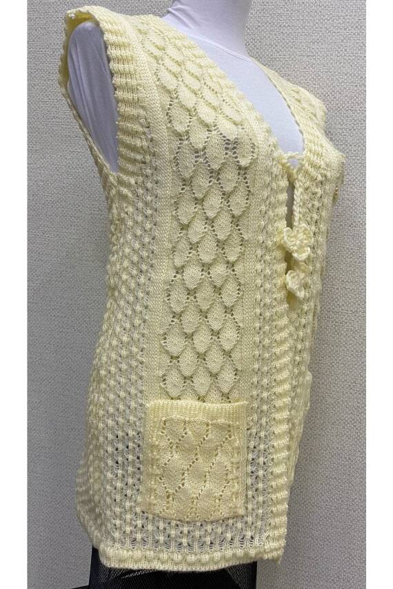 Angora Simli Örgü Kadın Yeleği (KREM) - 2