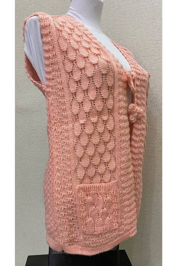 Angora Simli Örgü Kadın Yeleği (PEMBE) - 2