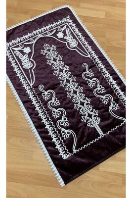 Bordo Kadife Çeyizlik Gelin Seti Seccadesi (BORDO)