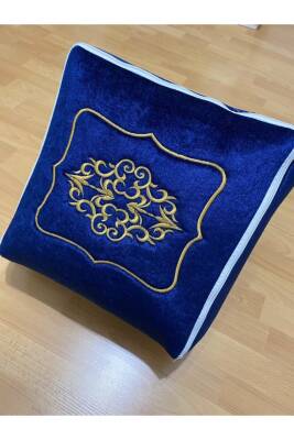 Çeyizlik Kadife 35x30 Cm Lacivert Gold Işlemeli Bohça Nişan Gelin Damat Hurcu (LACİVERT) - 2