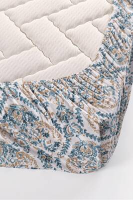 Çift Kişilik Pamuklu Kutulu Pike Takımı (Mavi) - 3