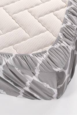 Çift Kişilik Pamuklu Kutulu Pike Takımı (Gri) - 3