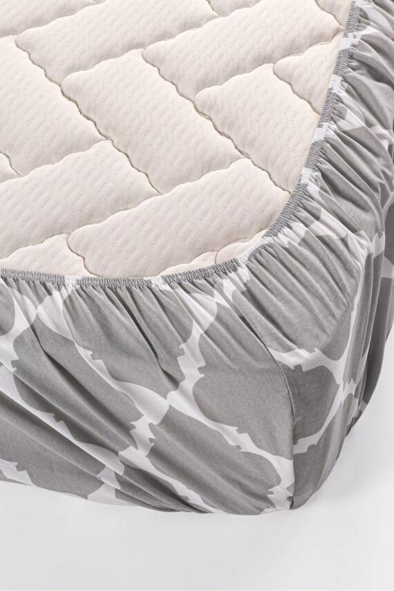 Çift Kişilik Pamuklu Kutulu Pike Takımı (Gri) - 3