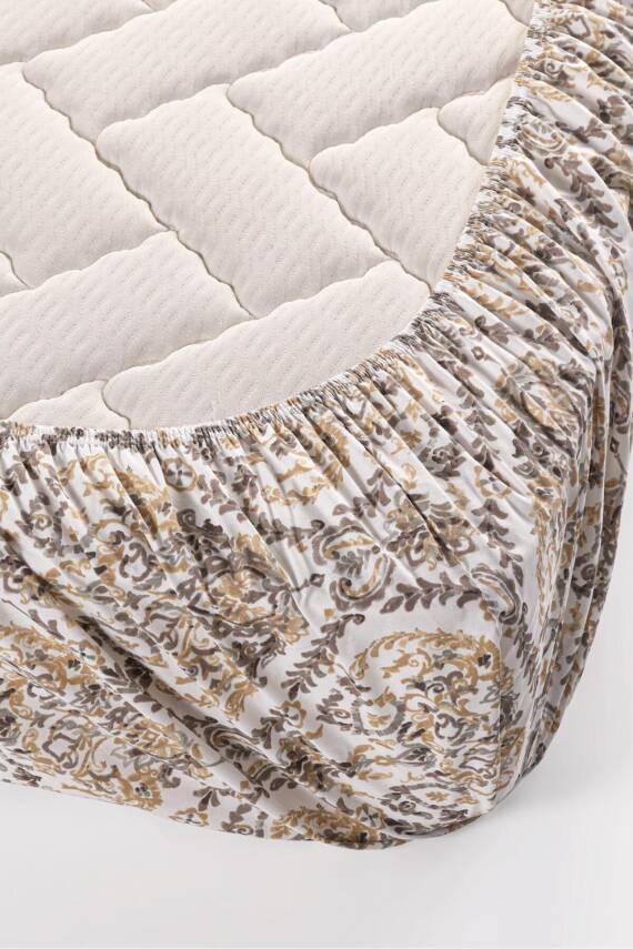 Çift Kişilik Pamuklu Kutulu Pike Takımı (Bej) - 3