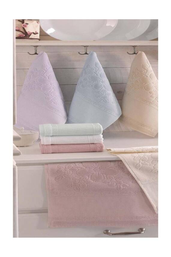 Etamın Bordurlu Kadıfe Jakarlı Havlu 30x50 12'li - 1