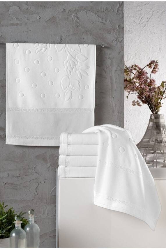 Etamin Jakarlı 6lı Mutfak Havlusu 30x50 (BEYAZ) - 1