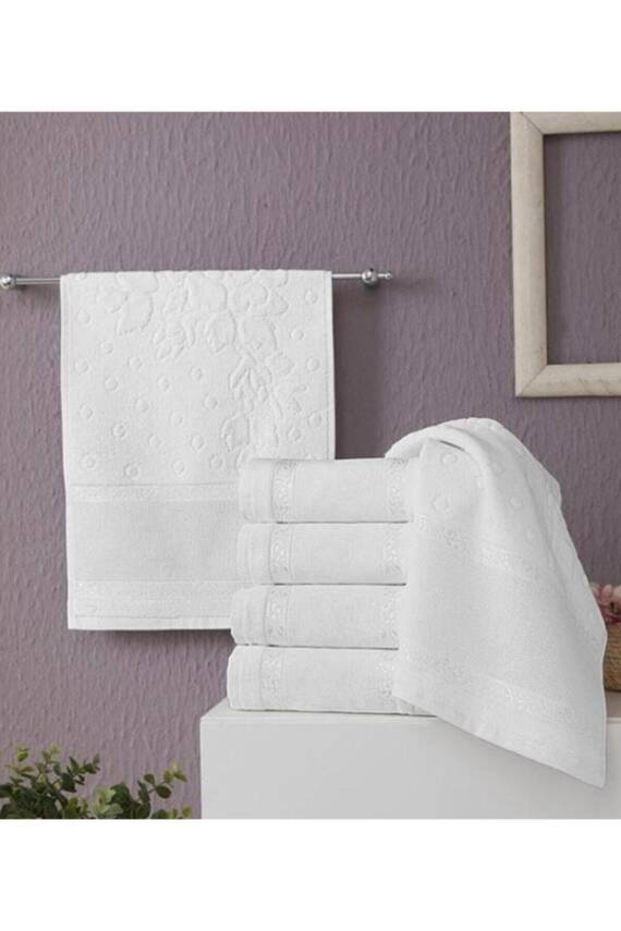 Etamin Kanavice Işlemelik 6 Adet Beyaz 30x50 Mutfak Havlusu (BEYAZ) - 1