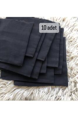 Flamlı 10'lu Paket Dağıtmalık Pamuklu Yazma Eşarp 100x100cm 10x (SİYAH)