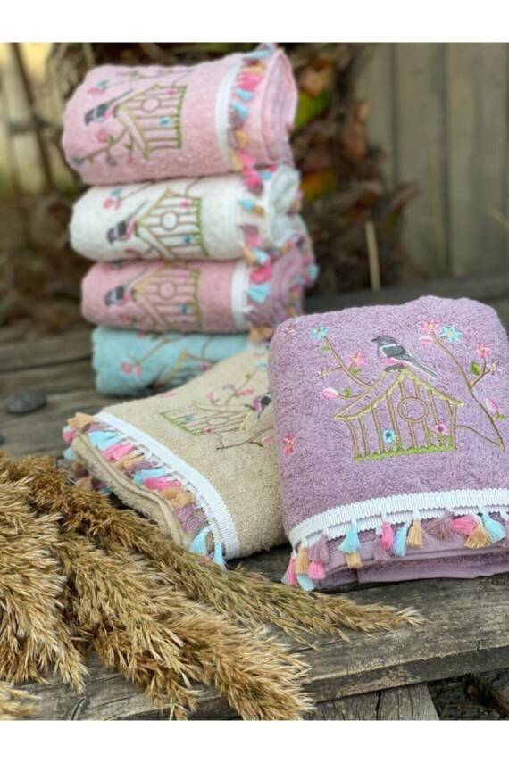 Flora Kafes Nakışlı El Ve Yüz Havlu Seti 50 X 90 cm Pamuklu 6’lı (ASORTİ) - 2