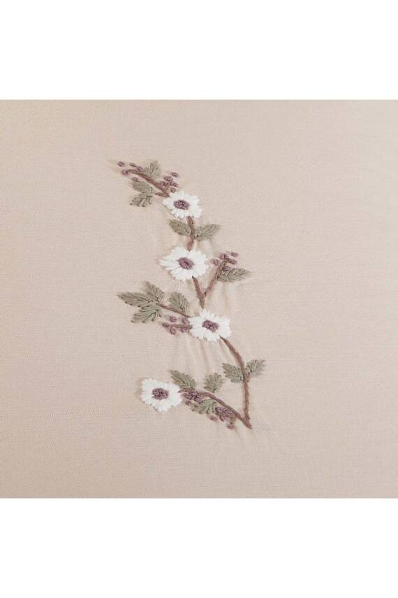 Gardenia El İşi Nakışlı %100 Pamuklu Çift Kişilik Nevresim Takımı (Bej) - 6