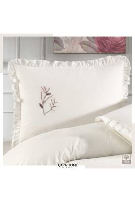 Gardenia El İşi Nakışlı %100 Pamuklu Çift Kişilik Nevresim Takımı (Ekru) - 5
